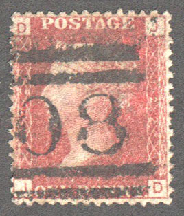 Great Britain Scott 33 Used Plate 122 - JD (1) - Click Image to Close